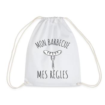 T shirt barbecue mes règles humour barbecue cadeau - Sac de sport léger - blanc - Devant