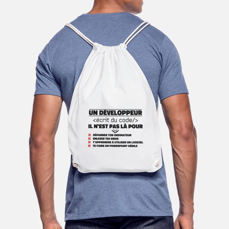 A Written Developer of the Gift Code Drawstring Bag