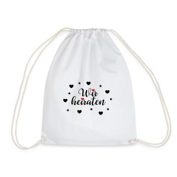 Wir Heiraten Elegantes Hochzeit Bruatpaar Design - Turnbeutel - Weiß - Vorne