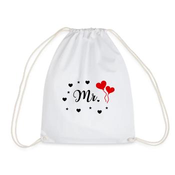 Mr. & Mrs. Just Married Hochzeit Braut Design - Turnbeutel - Weiß - Vorne