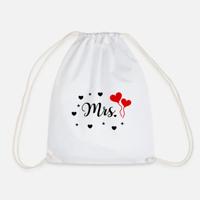 Mr. & Mrs. Just Married Hochzeit Braut Design - Turnbeutel - Weiß