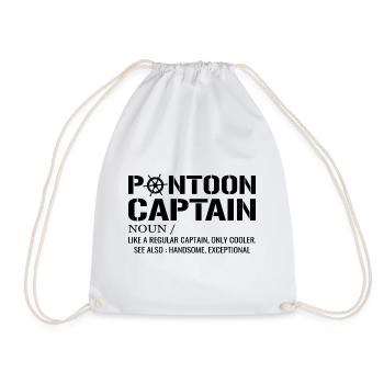 Pontoon Captain Definition Funny Pontoon Boat - Drawstring Bag - white - Front