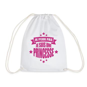 je peux pas je suis une princesse - Sac de sport léger - blanc - Devant