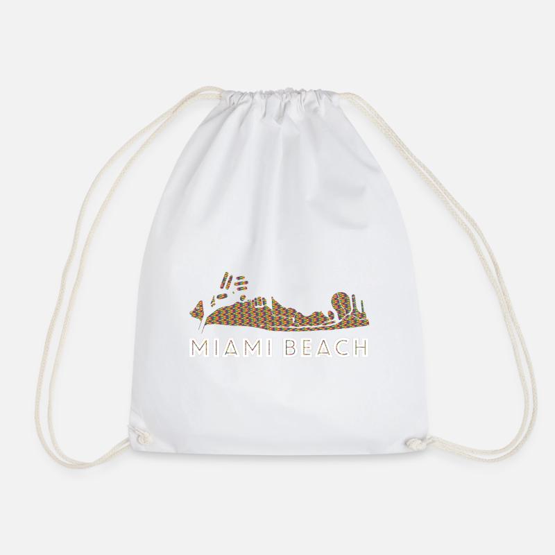 Miami Beach Pride - Drawstring Bag - white