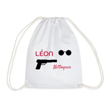 Léon - Nettoyeur - Film Culte - Cinéma - Sac de sport léger - blanc - Devant
