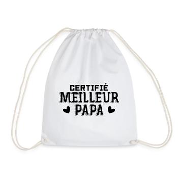 Certifié meilleur papa du monde - Sac de sport léger - blanc - Devant