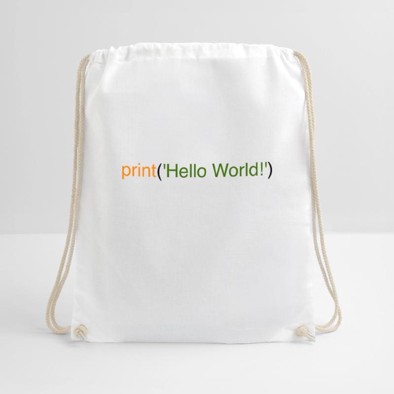 Hello World Python Drawstring Bag