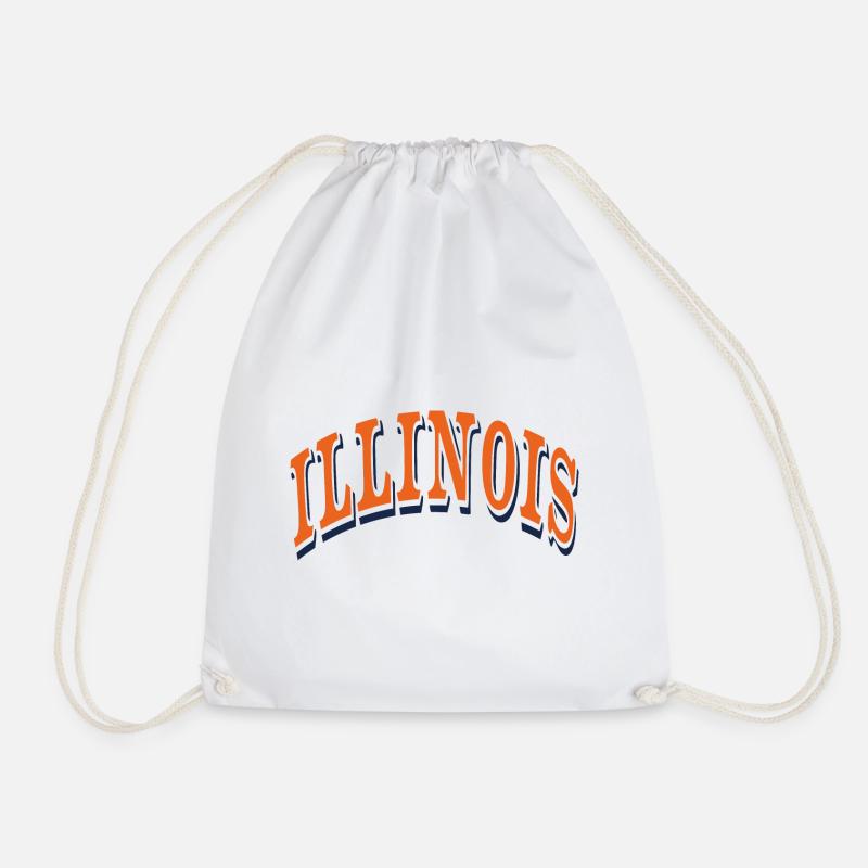 Illinois - Drawstring Bag - white