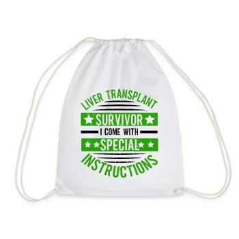 Lebertransplantation Leber-OP Organspender - Turnbeutel - Weiß - Vorne