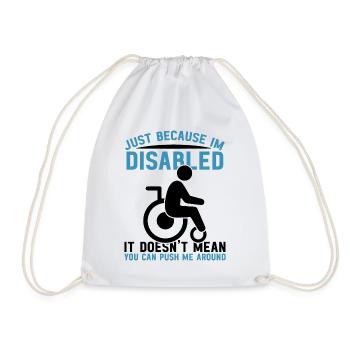 Wheelchair - Drawstring Bag - white - Front