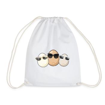Oeufs,Oeuf,Famille d’oeufs,Famille,Lunettes de soleil - Sac de sport léger - blanc - Devant