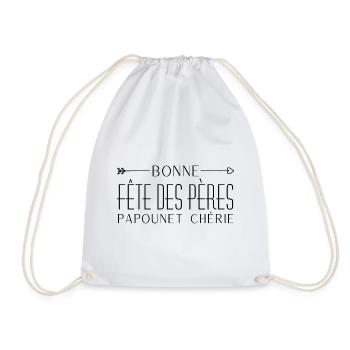 Bonne fête des pères papounet chérie - Sac de sport léger - blanc - Devant