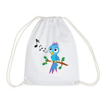 Little bird is singing / singing bird - Drawstring Bag - white - Front