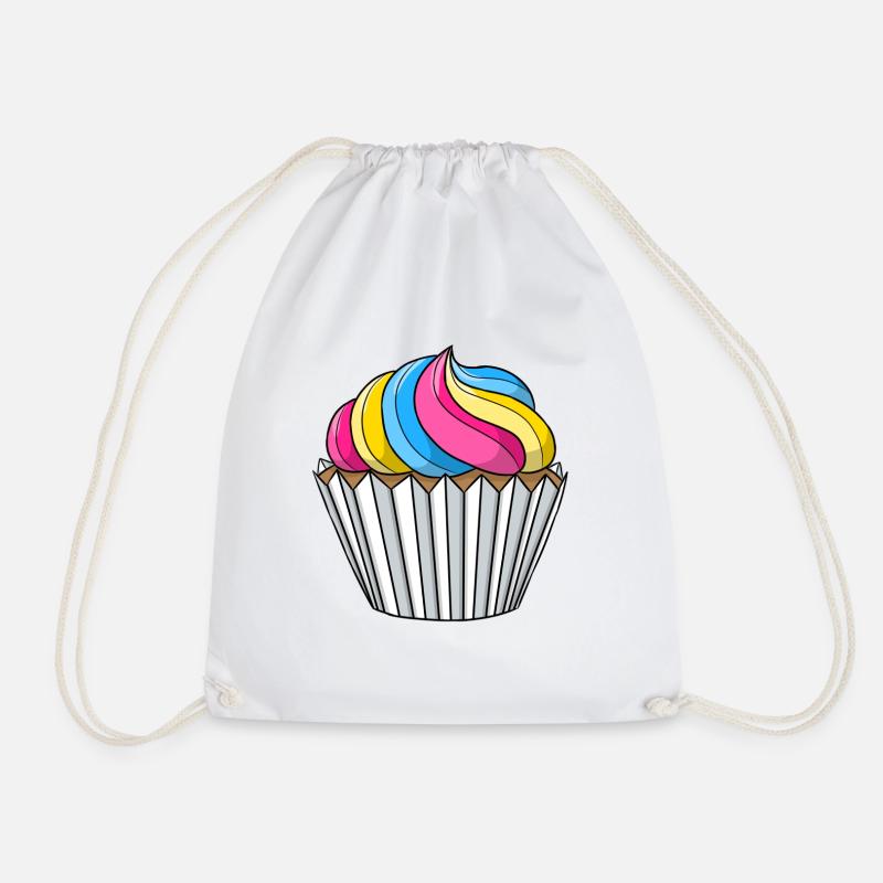 Pansexual Pride Cupcake - Drawstring Bag - white