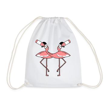 2 friends team couple crew drink booze beer flasc - Drawstring Bag - white - Front