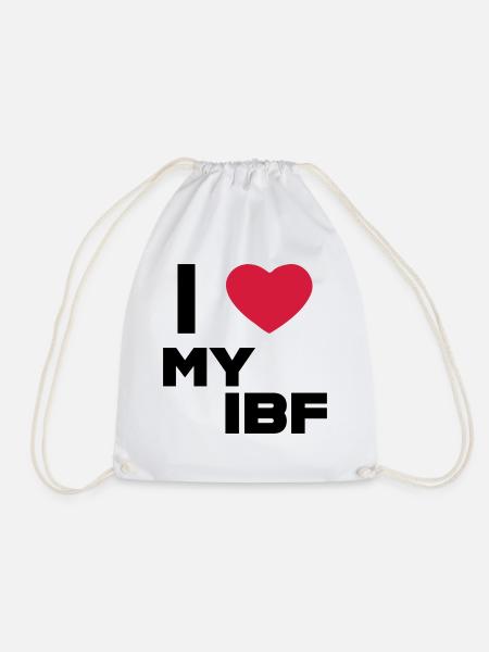 I Love My Internet Best Friend IBF Black - Drawstring Bag - white
