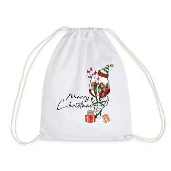 Noël, vin Noël, vin rouge vin drôle vin vin - Sac de sport léger - blanc - Devant