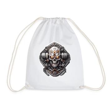 Crâne / crâne / squelette / gothique / tatouage - Sac de sport léger - blanc - Devant