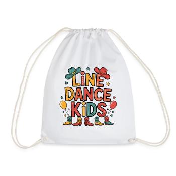 Line Dance Kids Kids Dancing Line Dance - Drawstring Bag - white - Front