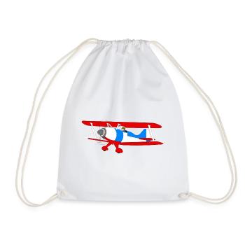 Airplane - Drawstring Bag - white - Front