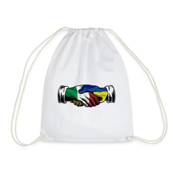 Italy Stands With Ukraine Italian Ukrainian Flag - Drawstring Bag - white - Front