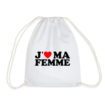 J'aime Ma Femme Cadeau Homme Marié Coeur Rouge - Sac de sport léger - blanc - Devant