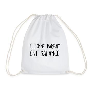 L' homme parfait est balance humour balance cadeau - Sac de sport léger - blanc - Devant