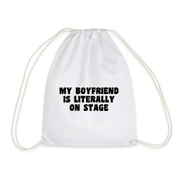 Funny Concert My boyfriend is literally on stage - Drawstring Bag - white - Front