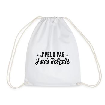 Humour I can't I'm retired - Drawstring Bag - white - Front