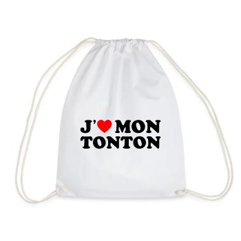 J'aime Mon Tonton Cadeau Oncle Coeur Rouge - Sac de sport léger - blanc - Devant