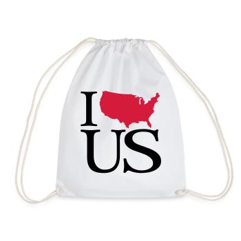 Je nous aime - I love Etats-Unis - Sac de sport léger - blanc - Devant