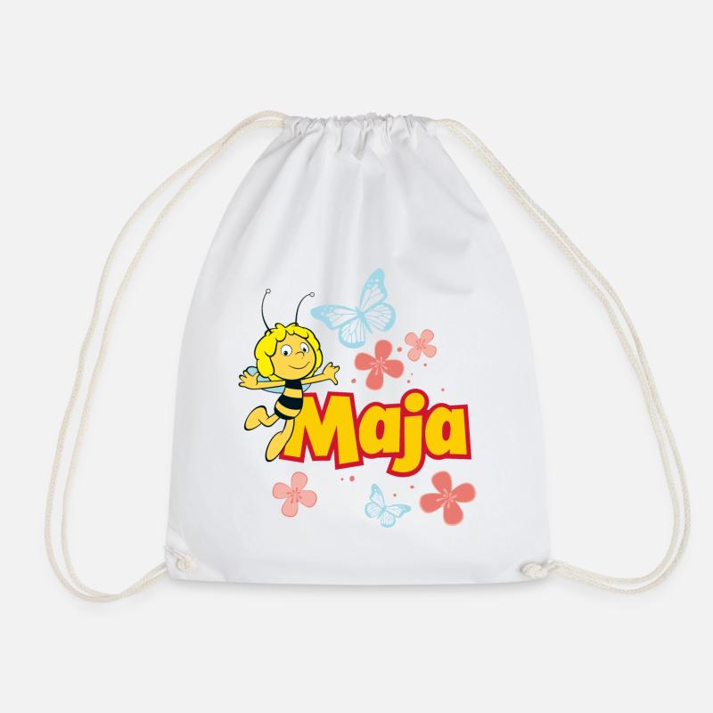 Biene Maja Pose mit Logo - Turnbeutel - Weiß