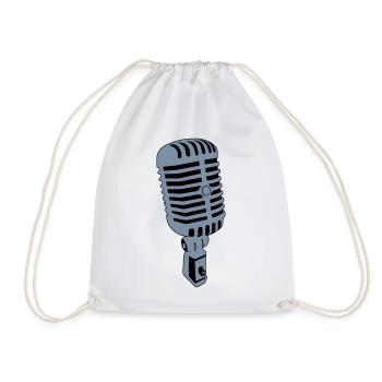 microphone - Drawstring Bag - white - Front