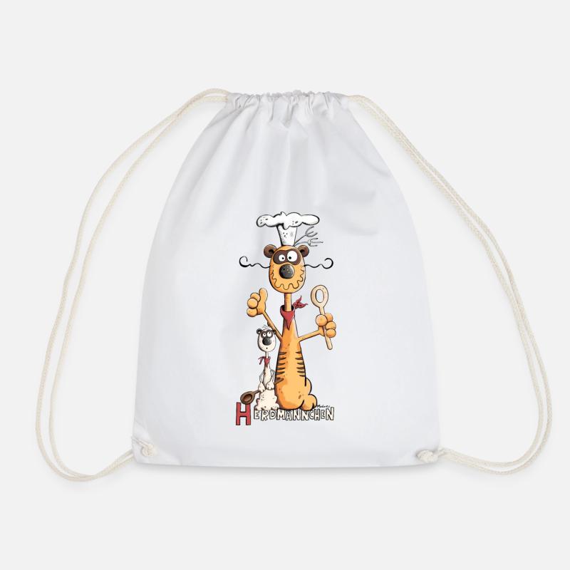 Lustiges Herdmännchen I Erdmännchen Koch Geschenk - Turnbeutel - Weiß