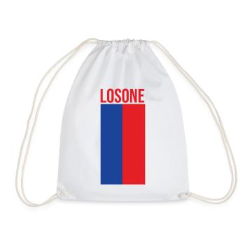 Minimalist Losone Flag Design - Drawstring Bag - white - Front