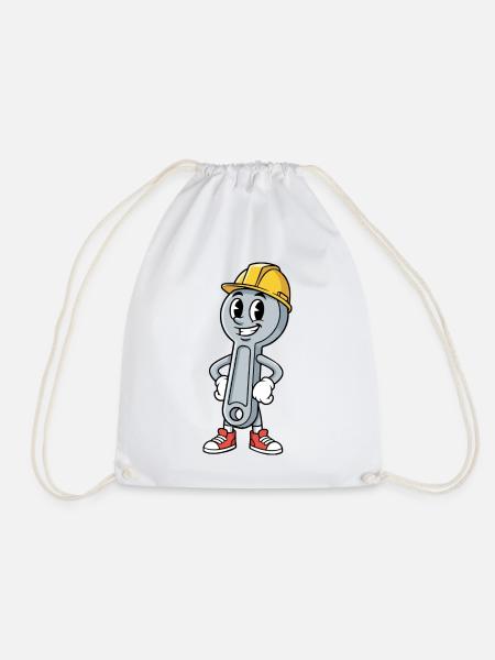 Techniker Cartoon Schraubenschlüssel Humor Mechaniker - Turnbeutel - Weiß