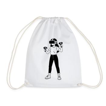 VR Gamer - Drawstring Bag - white - Front