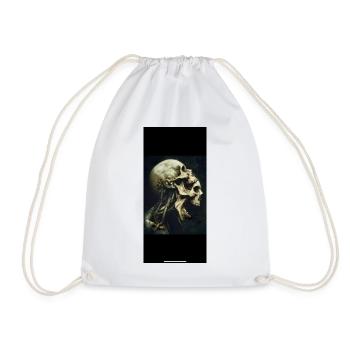 Skeleton head with howling face - Drawstring Bag - white - Front