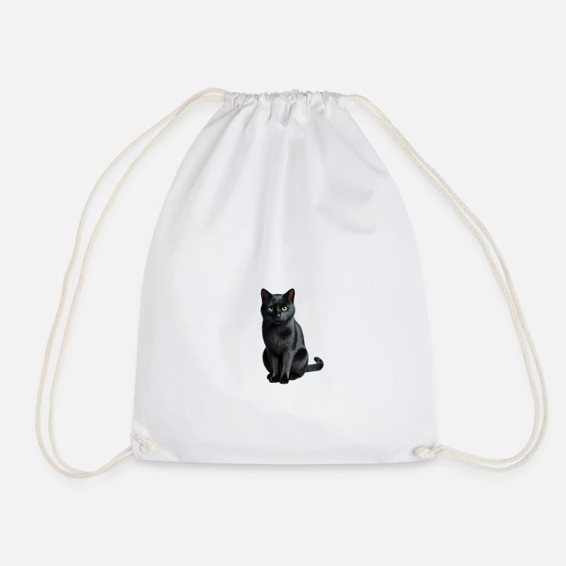Chat noir - Sac de sport léger - blanc