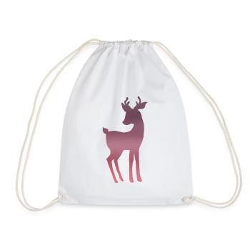 Pink Deer - Drawstring Bag - white - Front