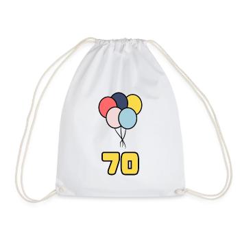 70. 70 YEARS. 70TH ANNIVERSARY. BIRTHDAY 70 YEARS. - Drawstring Bag - white - Front