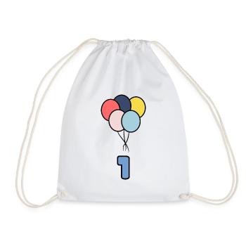 1. 1 YEAR. 1ST ANNIVERSARY. BIRTHDAY 1 YEAR - Drawstring Bag - white - Front