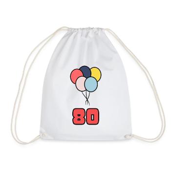 80. 80 JAHRE. 80-JÄHRIGES JUBILÄUM. GEBURTSTAG 80 JAHRE. - Turnbeutel - Weiß - Vorne