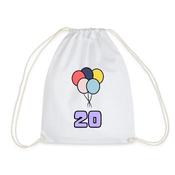 20. 20 YEARS. 20th ANNIVERSARY. 20TH ANNIVERSARY. - Drawstring Bag - white - Front