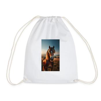 Horse - Drawstring Bag - white - Front