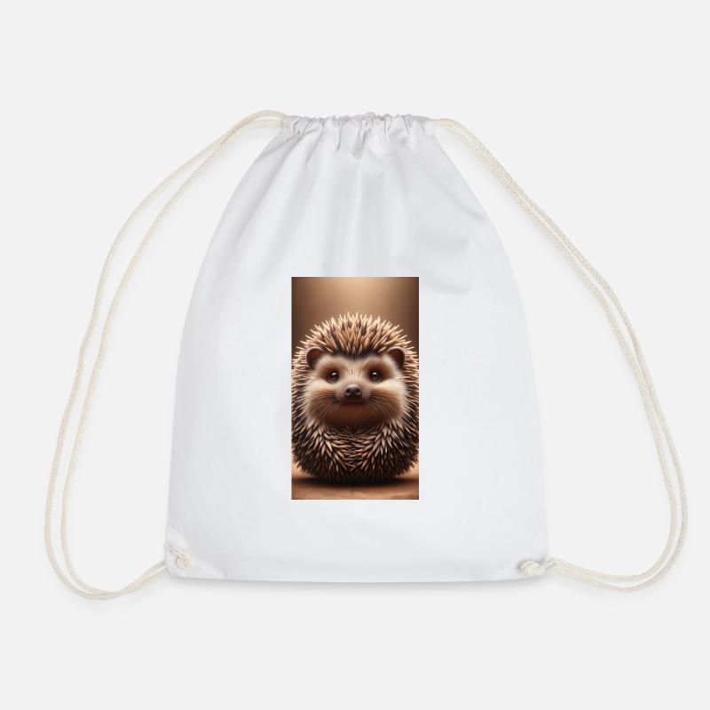 Hedgehog - Drawstring Bag - white