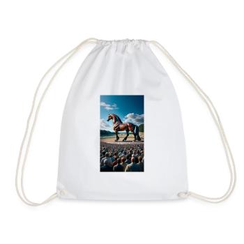 Trotting horse - Drawstring Bag - white - Front