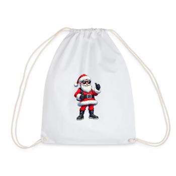 Père Noël cool avec des lunettes de soleil - Sac de sport léger - blanc - Devant