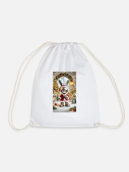Weihnachtshase - Turnbeutel - Weiß
