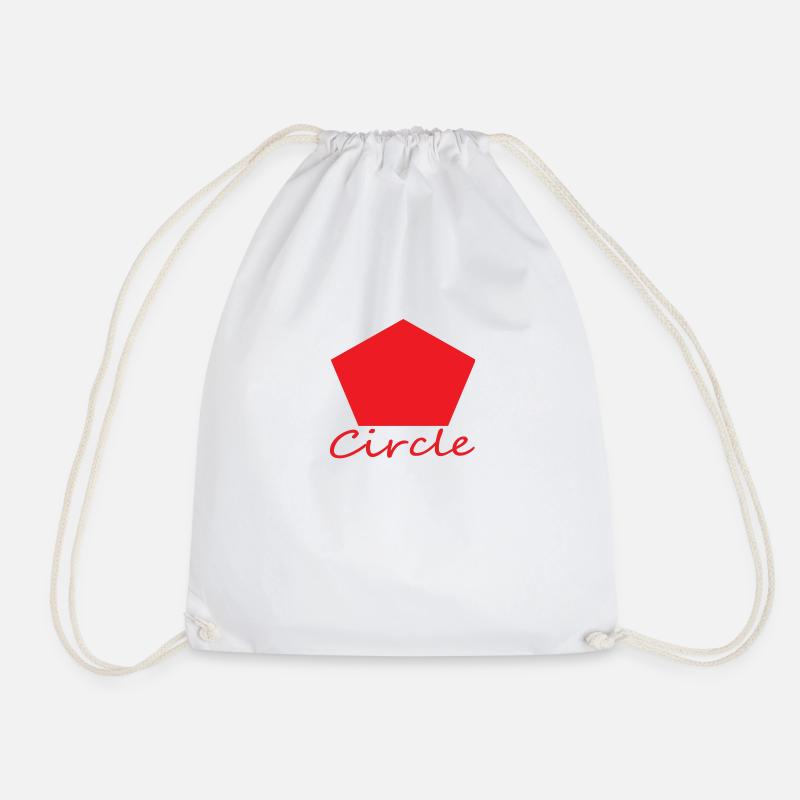 Wrong Circle Shape - Drawstring Bag - white